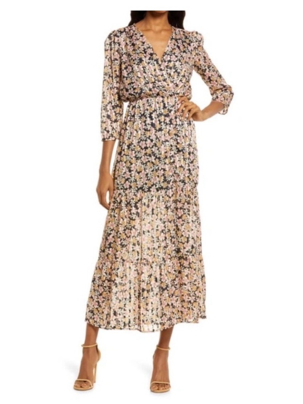 Fraiche by J Floral Gathered Midi Dress